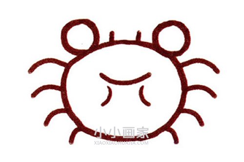 彩色大闸蟹简笔画画法图片步骤步骤4
