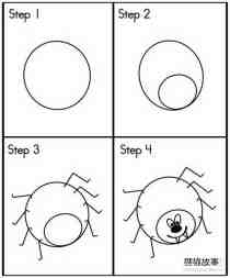 卡通蜘蛛的简笔画画法图片步骤步骤1