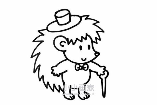 小小刺猬先生简笔画画法图片步骤步骤5
