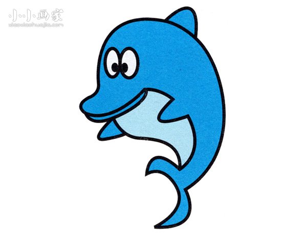 可爱海豚简笔画画法图片步骤步骤1