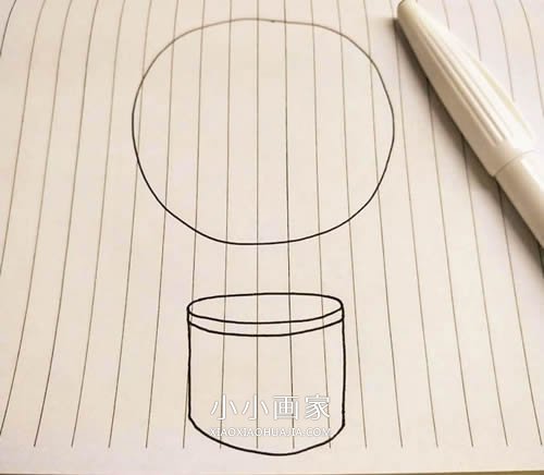 简单热气球简笔画画法图片步骤步骤3