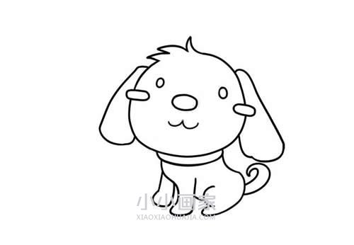 漂亮小狗狗简笔画画法图片步骤步骤6
