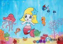 绘本故事幼儿美丽的海底世界儿童画图片＂美人鱼＂