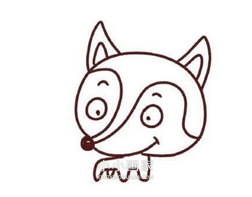 漂亮的红色狐狸简笔画画法图片步骤步骤4