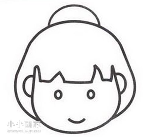 可爱女孩头像简笔画画法图片步骤步骤5