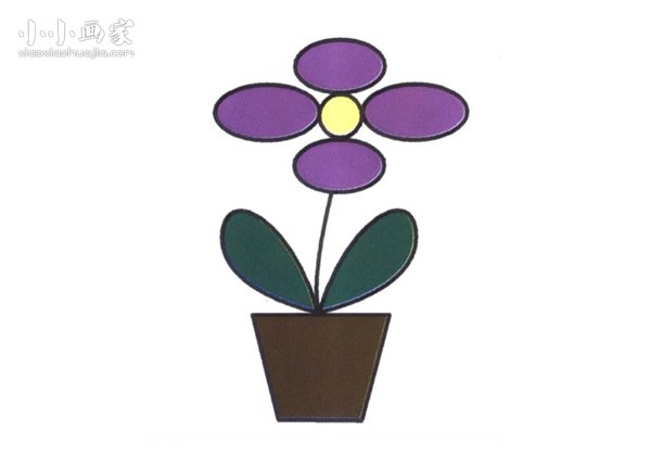 可爱盆花简笔画画法图片步骤步骤1