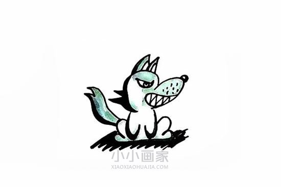 坏坏的大灰狼简笔画画法图片步骤步骤1