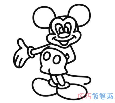 幼儿园卡通米老鼠简笔画 彩色米老鼠怎么画步骤1