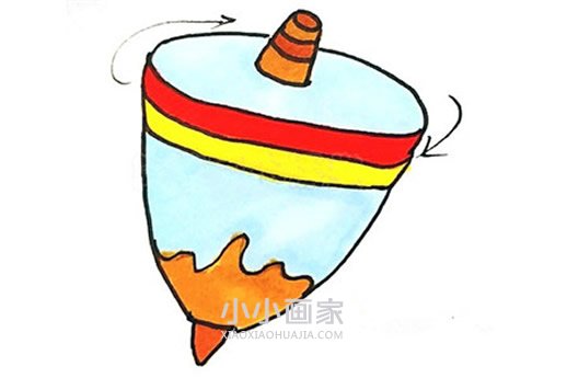 绘本故事旋转陀螺简笔画画法图片步骤