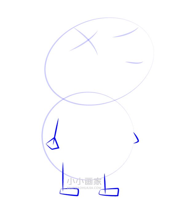 小猪佩奇小马皮特简笔画画法图片步骤步骤3