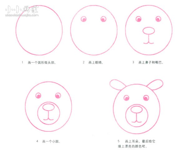 绘本故事狗熊黑熊简笔画画法图片步骤