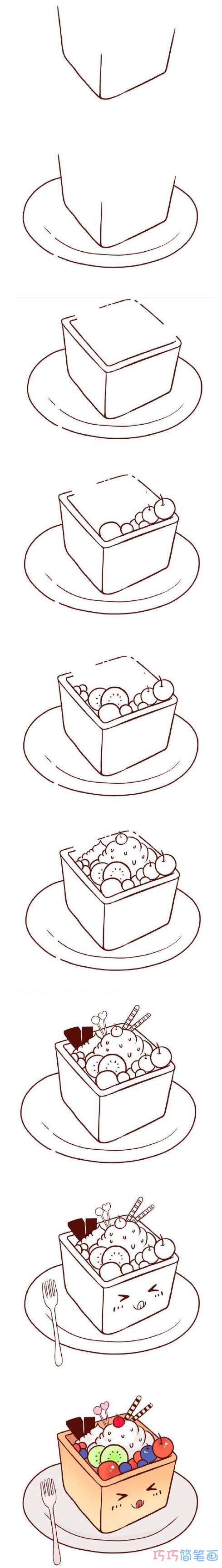 绘本故事怎么画简单生日蛋糕简笔画步骤涂颜色