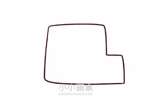 彩色卡通挖掘机简笔画画法图片步骤步骤2