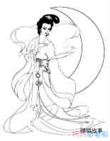 绘本故事中秋节主题手绘嫦娥奔月怎么画涂色简单漂亮