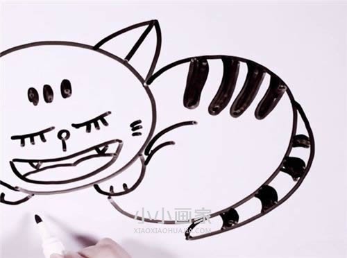 睡觉打呼噜的猫咪简笔画画法图片步骤步骤6