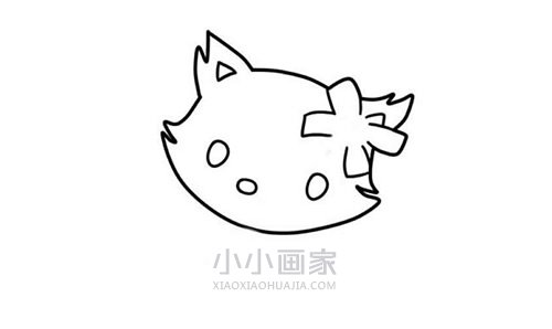 超萌小白猫简笔画画法图片步骤步骤3