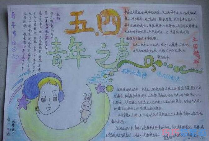 怎么画小学生关于五四青年节的手抄报内容图片步骤1