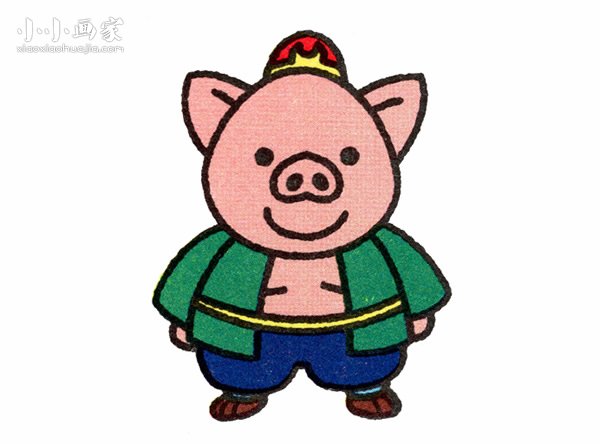 彩色猪八戒简笔画画法图片步骤步骤1
