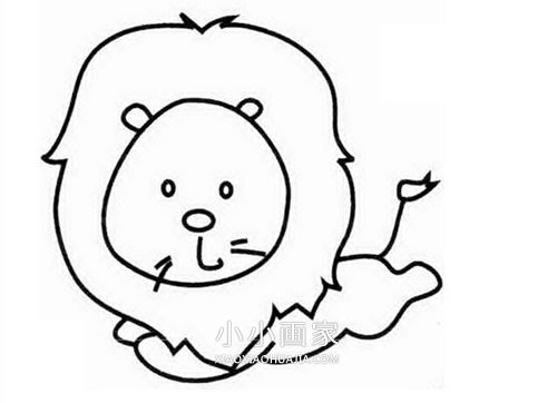 可爱小狮子简笔画画法图片步骤步骤1