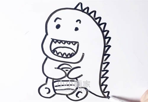 绘本故事搞笑小恐龙简笔画画法图片步骤