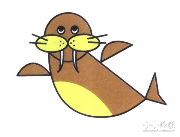 可爱海象简笔画画法图片步骤步骤1