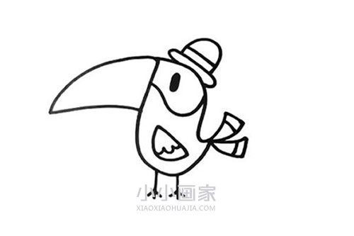 彩色大嘴鸟简笔画画法图片步骤步骤4