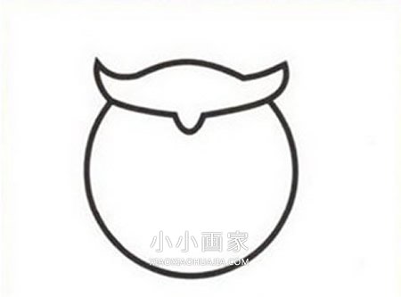 夜晚猫头鹰简笔画画法图片步骤步骤2
