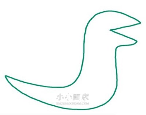 《小猪佩奇》乔治的恐龙简笔画画法图片步骤步骤4