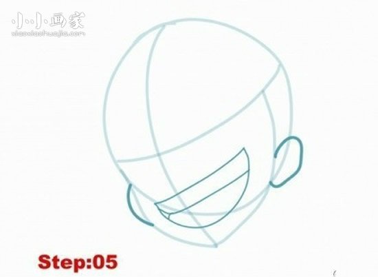 《海贼王》路飞简笔画画法图片步骤步骤5