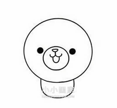 卡通小熊简笔画画法图片步骤步骤4