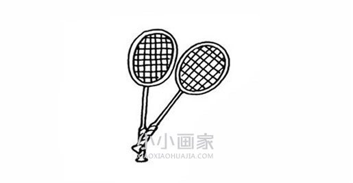 简单羽毛球拍简笔画画法图片步骤步骤5