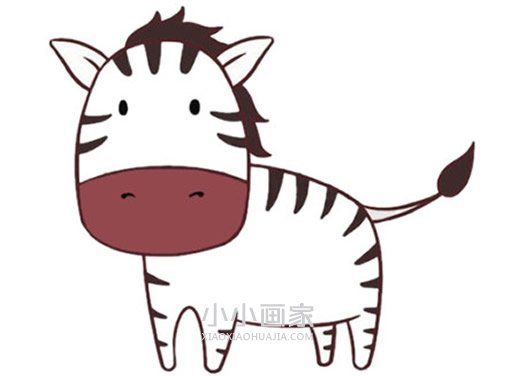 绘本故事卡通斑马简笔画画法图片步骤