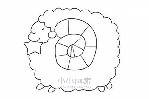 好玩的绵羊简笔画画法图片步骤步骤5