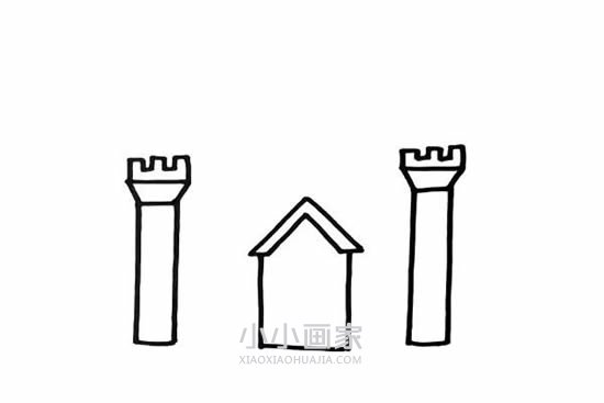 魔法城堡简笔画画法图片步骤步骤3