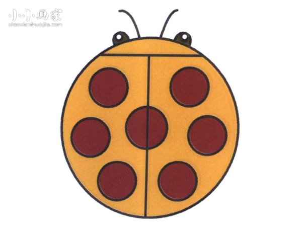 小小七星瓢虫简笔画画法图片步骤步骤1