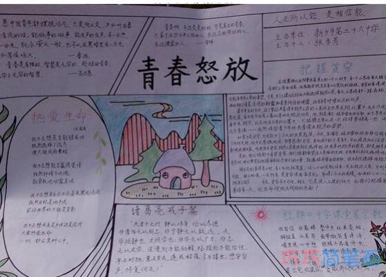 关于青春的怒放五四青年节的手抄报怎么画简单漂亮步骤2