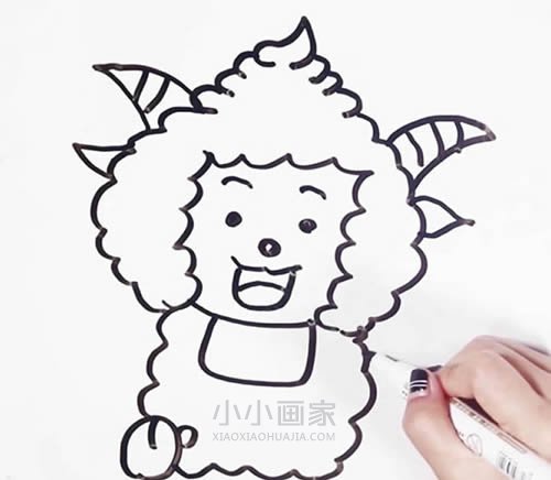懒羊羊简笔画画法图片步骤步骤5