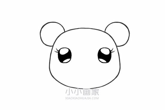 可爱的小熊姑娘简笔画画法图片步骤步骤4