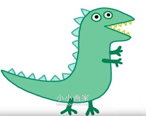 绘本故事《小猪佩奇》乔治的恐龙简笔画画法图片步骤