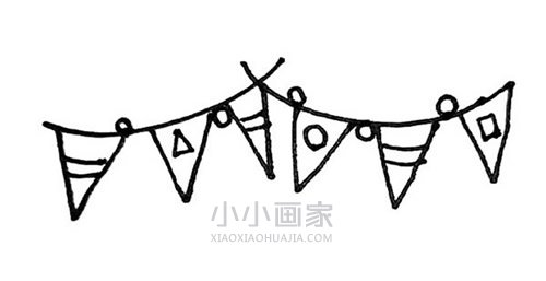 节日彩旗简笔画画法图片步骤步骤5