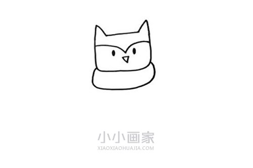 围围巾的猫头鹰简笔画画法图片步骤步骤3