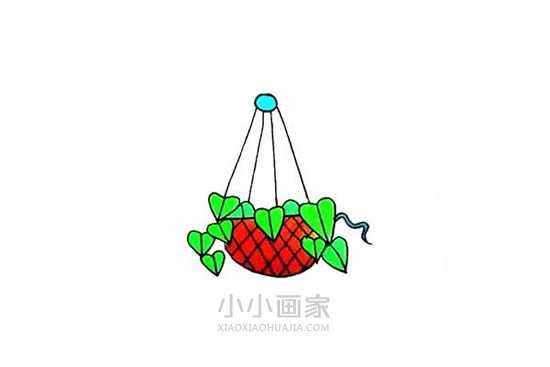 彩色吊兰简笔画画法图片步骤步骤1