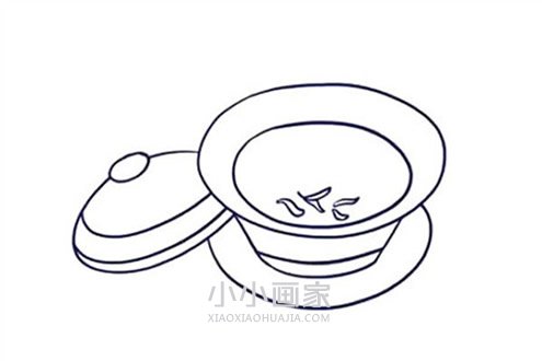 一杯绿茶简笔画画法图片步骤步骤6