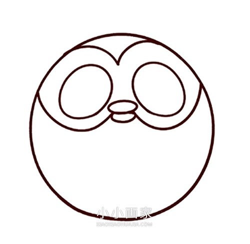 卡通猫头鹰简笔画画法图片步骤步骤4