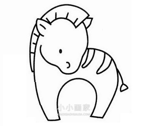 简单斑马简笔画画法图片步骤步骤1