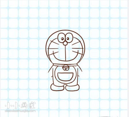 彩色的哆啦A梦简笔画画法图片步骤步骤9