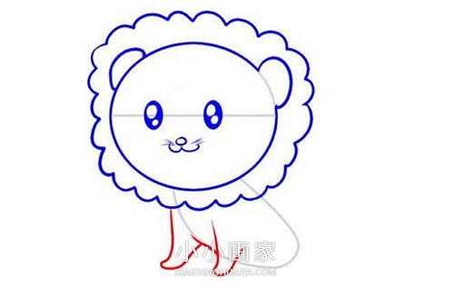 可爱卡通小狮子简笔画画法图片步骤步骤6