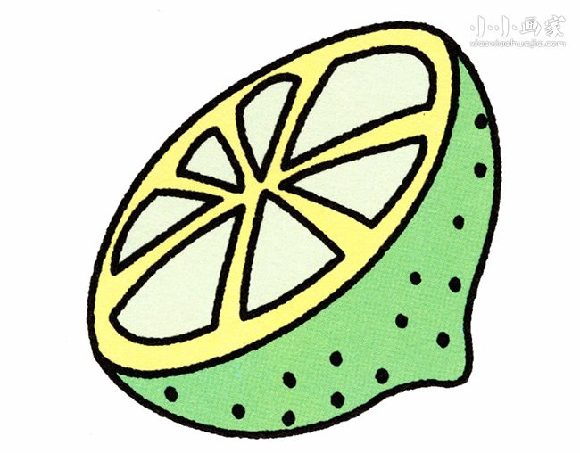 半个柠檬简笔画画法图片步骤步骤1