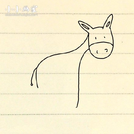 简单小毛驴简笔画画法图片步骤步骤6