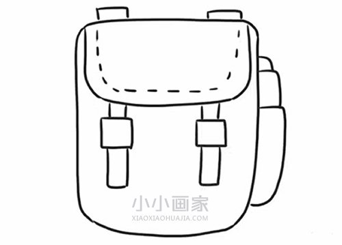 双肩背书包简笔画画法图片步骤步骤6